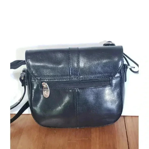 Ashwood genuine leather black‎ crossbody bag with adjustable strap small - Picture 3 of 7